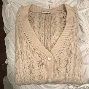 Equipment “Suzy” Cable Knit Ivory Cardigan